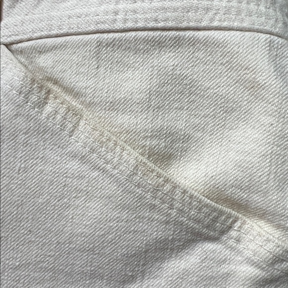 Theory wide leg cream colored jeans - Picture 10 of 11